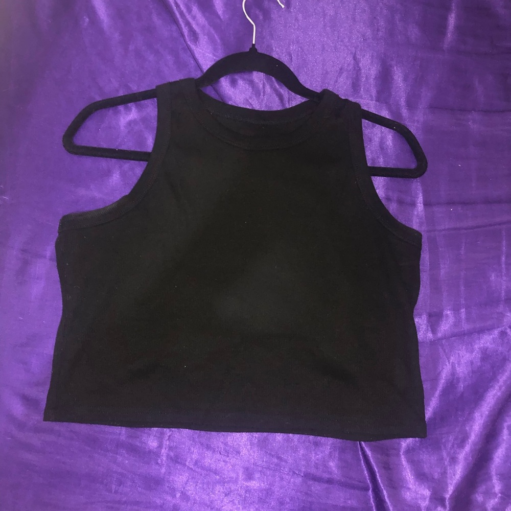Plain black crop top